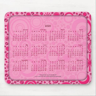 2020 Kalender Mousepad, Rondes 2 het Roze van de Muismat