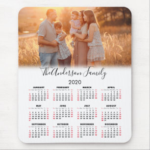 2020 Kalender Uw foto familienaam Muismat