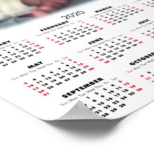 2020 Kalender Uw Foto Poster (Hoek)