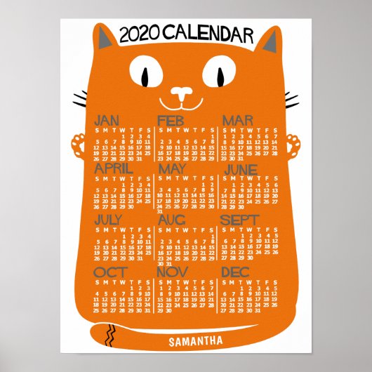 2020 kalender (zie beschrijving voor nieuwe versie poster (Voorkant)