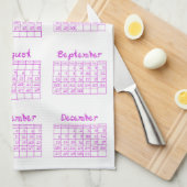 2020 kalenderbouten tekenweefsel, orchidee keuken theedoek (Quarter Fold)