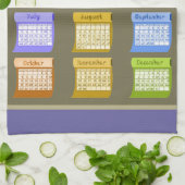 2020 kalenderletters cijfers kleurmaanden theedoek (Gevouwen)