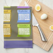 2020 kalenderletters cijfers kleurmaanden theedoek (Quarter Fold)