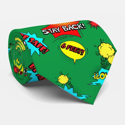 2020 Keepomwille Comic Super Hero Blijf terug Groe Stropdas (Opgerold)