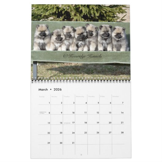 2020 Keesridge Kennels kalender (Mar 2026)