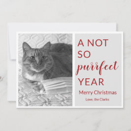 2020 Kerstmis niet zo perfect jaar grappige kat/hu Feestdagenkaart
