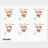 2020 Kerstmis Rendier Sneeuwman Gezichtsmasker Gif Vierkante Sticker (Vel)