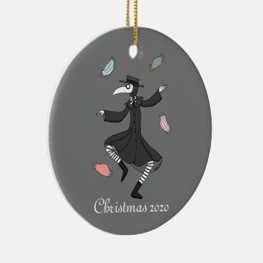 2020 Kerstsieraad Plague Doctor in de schijnwerper Keramisch Ornament (Rechts)