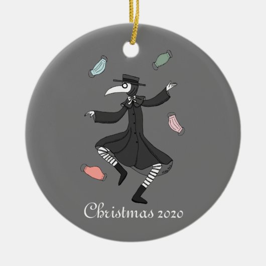 2020 Kerstsieraad Plague Doctor in de schijnwerper Keramisch Ornament (Voorkant)