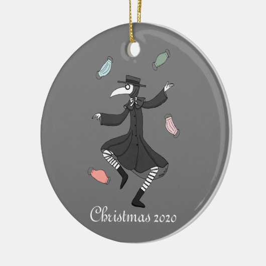 2020 Kerstsieraad Plague Doctor in de schijnwerper Keramisch Ornament (Links)