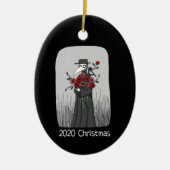2020 Kerstsieraad Plague Doctor Red Roses Keramisch Ornament (Voorkant)