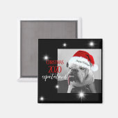 2020 kerstverwachtingen, Huey in Santa hat. Magneet (Voorkant / Achterkant)