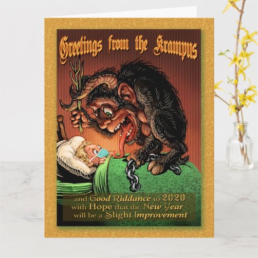 2020 Krampus Kaart (groot) (Gele Bloem)