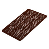 2020 Maandelijkse kalender Bruin Hout Eenvoudig Magneet (Linkerzijde)