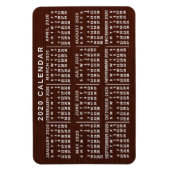 2020 Maandelijkse kalender Bruin Hout Eenvoudig Magneet (Verticaal)