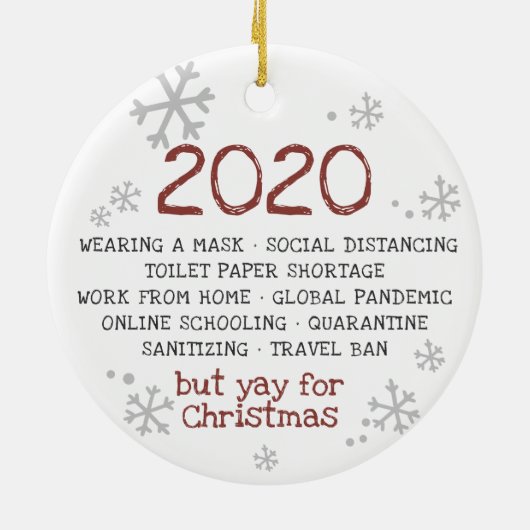 2020, maar Jay voor Kerstmis Keramisch Ornament (Achterkant)