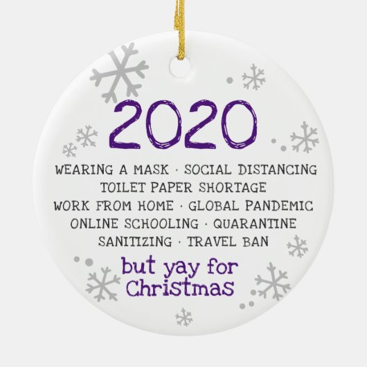 2020, maar Jay voor Kerstmis Keramisch Ornament (Achterkant)