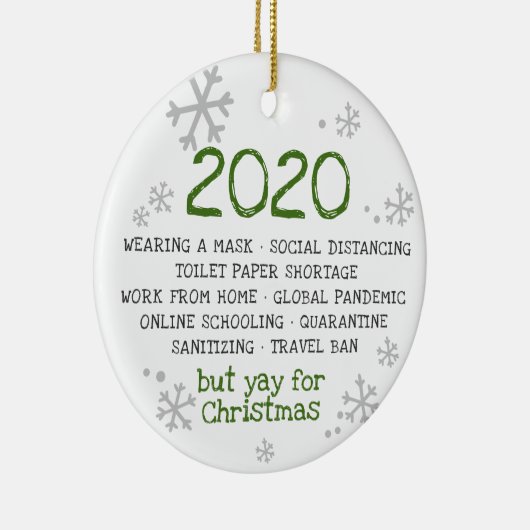 2020, maar Jay voor Kerstmis Keramisch Ornament (Rechts)