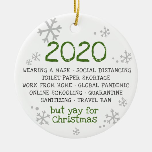 2020, maar Jay voor Kerstmis Keramisch Ornament (Voorkant)