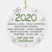 2020, maar Jay voor Kerstmis Keramisch Ornament (Achterkant)