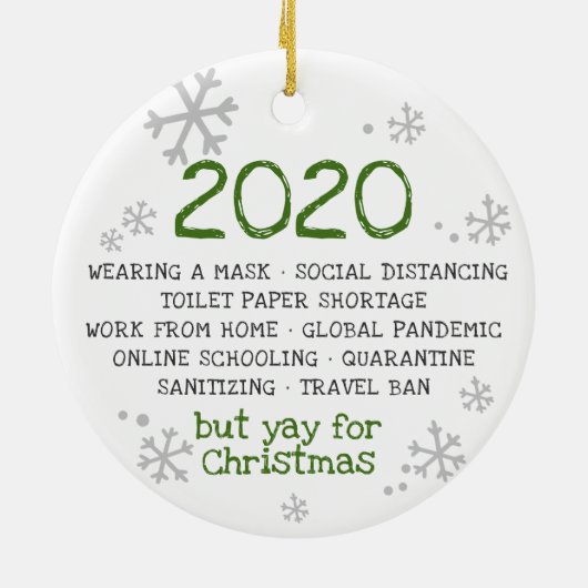 2020, maar Jay voor Kerstmis Keramisch Ornament (Achterkant)