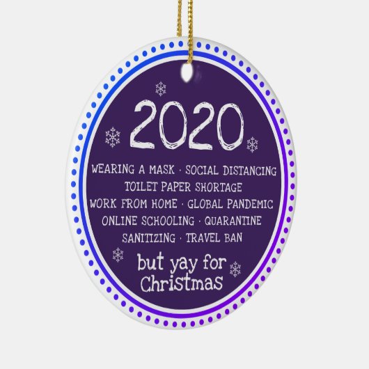 2020, maar Jay voor Kerstmis Keramisch Ornament (Rechts)