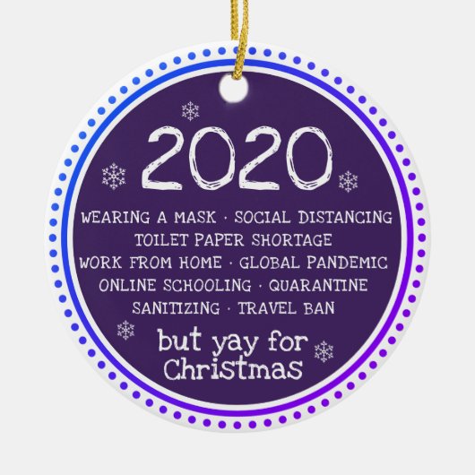 2020, maar Jay voor Kerstmis Keramisch Ornament (Voorkant)
