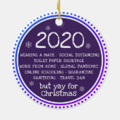 2020, maar Jay voor Kerstmis Keramisch Ornament (Achterkant)