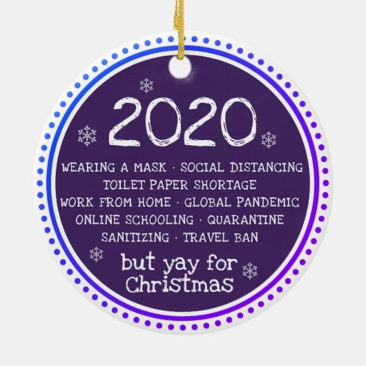 2020, maar Jay voor Kerstmis Keramisch Ornament (Achterkant)