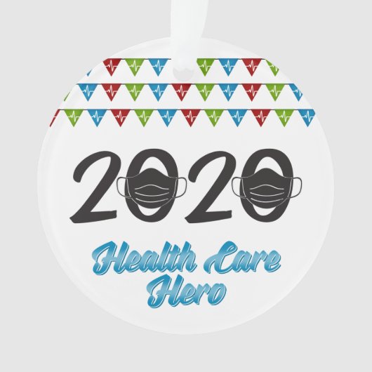2020 Mask Health Care Hero Year Einde jaar Ornament (voorkant)