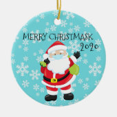 2020 Merry Christmask Santa Quarantine Keramisch Ornament (Voorkant)
