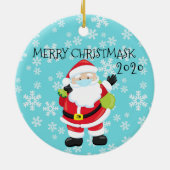 2020 Merry Christmask Santa Quarantine Keramisch Ornament (Achterkant)
