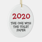 2020 met kerstversiering voor toiletpapier keramisch ornament (Rechts)