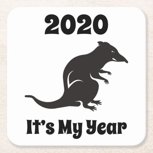 2020 Mijn Rat Jaar Kartonnen Onderzetters (Voorkant)
