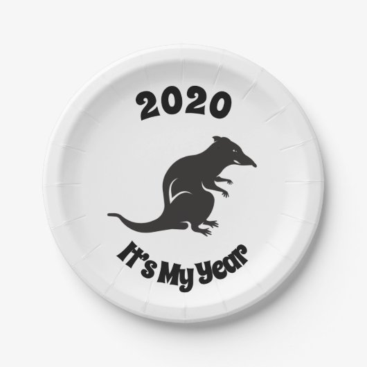 2020 Mijn Rat Jaar Papieren Bordje (Voorkant)
