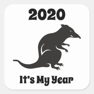 2020 Mijn Rat Jaar Vierkante Sticker