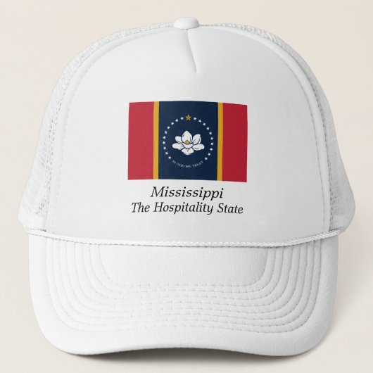 2020 Mississippi Hospitality State Magnolia Flag Trucker Pet (Voorkant)
