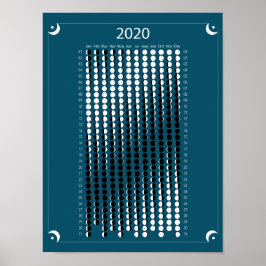 2020-moonkalender - blauw poster