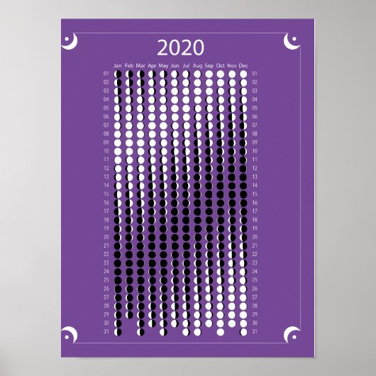 2020-moonkalender - Paars Poster (Voorkant)