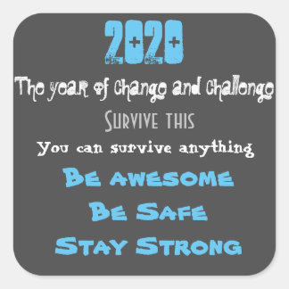 2020 motivatie vierkante sticker