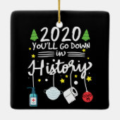 2020 Naar beneden in de geschiedenis | Toiletpapie Keramisch Ornament (Achterkant)