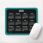 2020 Neon 52 weken agenda van Janz Blauwgroen Muismat (Met muis)