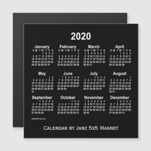 2020 Neon White Agenda van Janz 5x5 Magnet