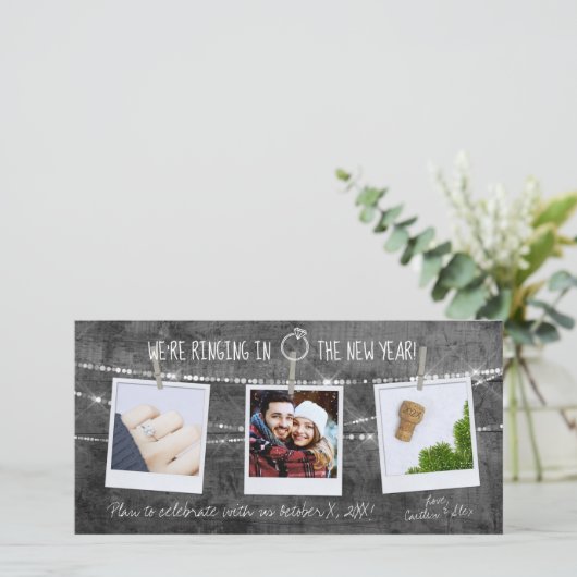 2020 Nieuwjaars Uitnodiging Rustieke Sla de Datum  (Staand voorkant)