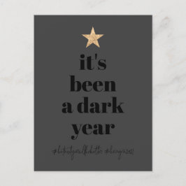 2020 Opnieuw Humor Typo Gouden Ster Boom Vakantie Feestdagenkaart