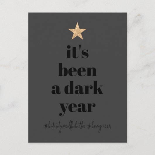 2020 Opnieuw Humor Typo Gouden Ster Boom Vakantie Feestdagenkaart (Voorkant)