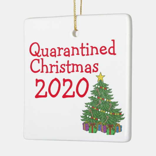 2020 Ornament met kerstbomen met Quarantined (Links)