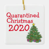2020 Ornament met kerstbomen met Quarantined (Voorkant)