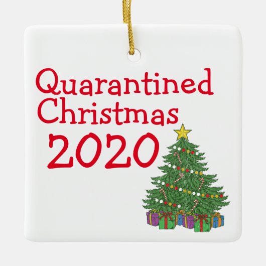 2020 Ornament met kerstbomen met Quarantined (Voorkant)
