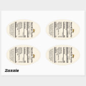 2020 Ovale Bijenhoning Voedingsfeiten Label Geel (Vel)